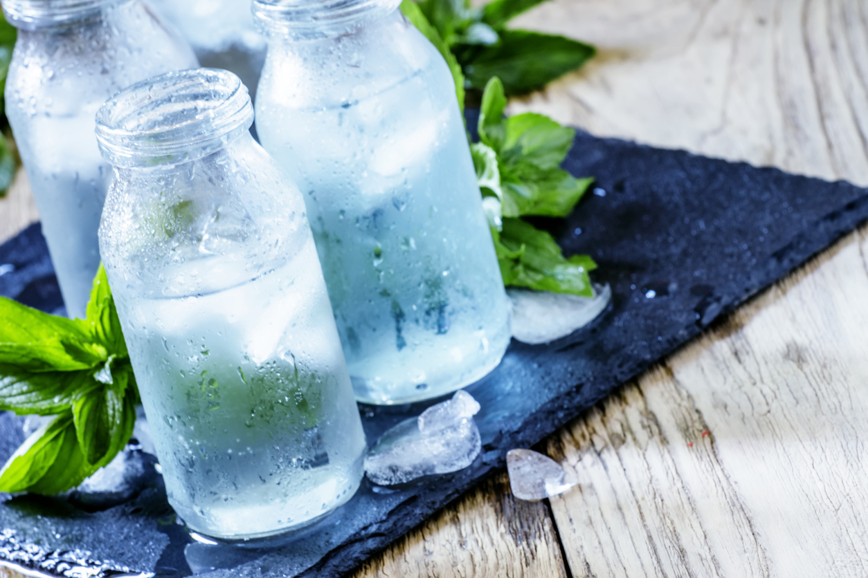 Filtered tap water with ice Waterways